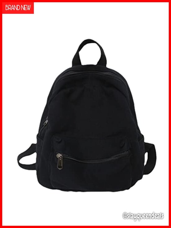 Canvas Small Backpack Purse Women Teen Girls Grunge School Travel Daypack main image 6